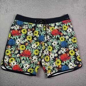 Quiksilver Board Shorts Mens 38 Multicolor Floral Highline 4-Way Stretch